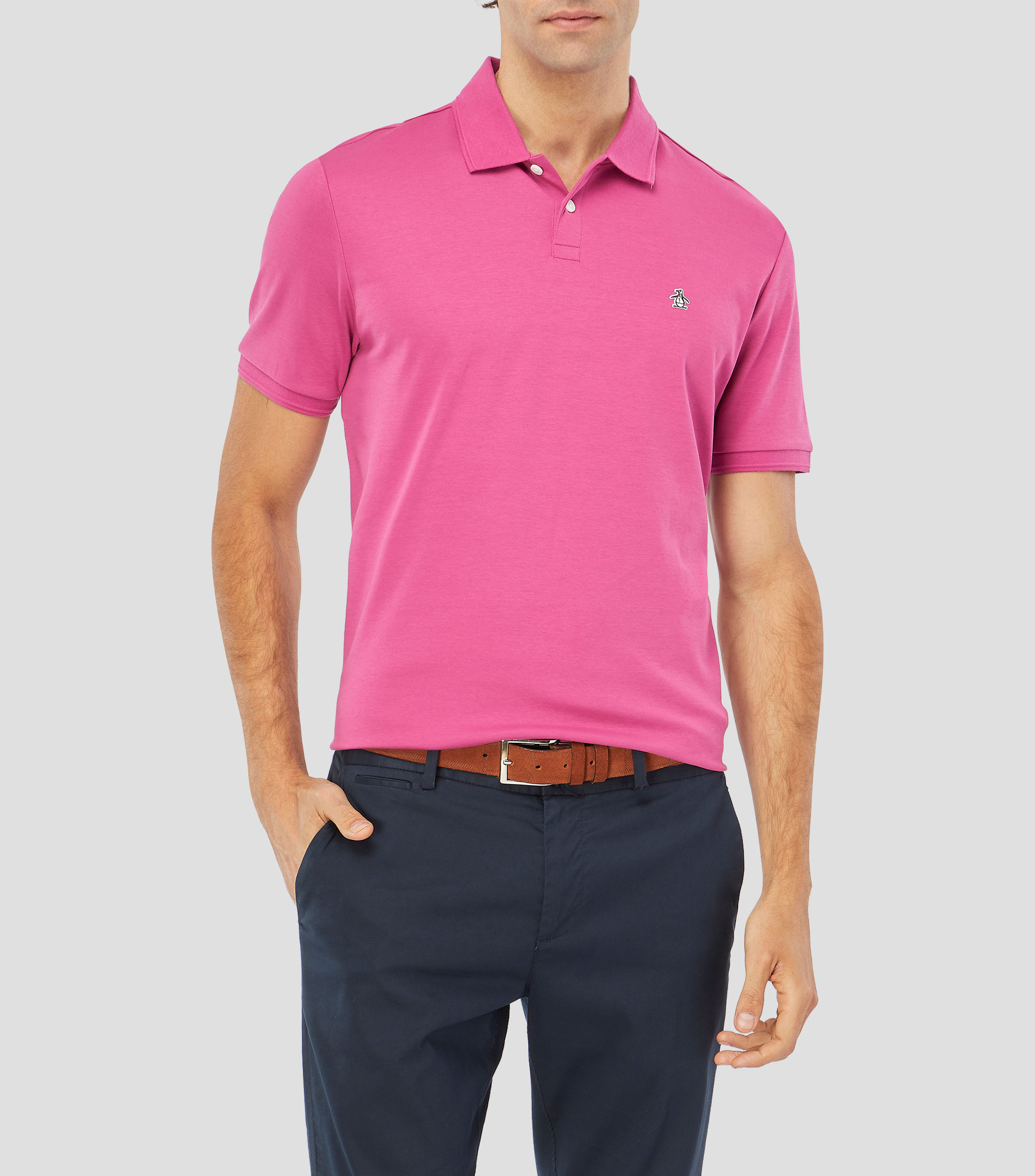 Playera tipo polo manga corta lisa Hombre